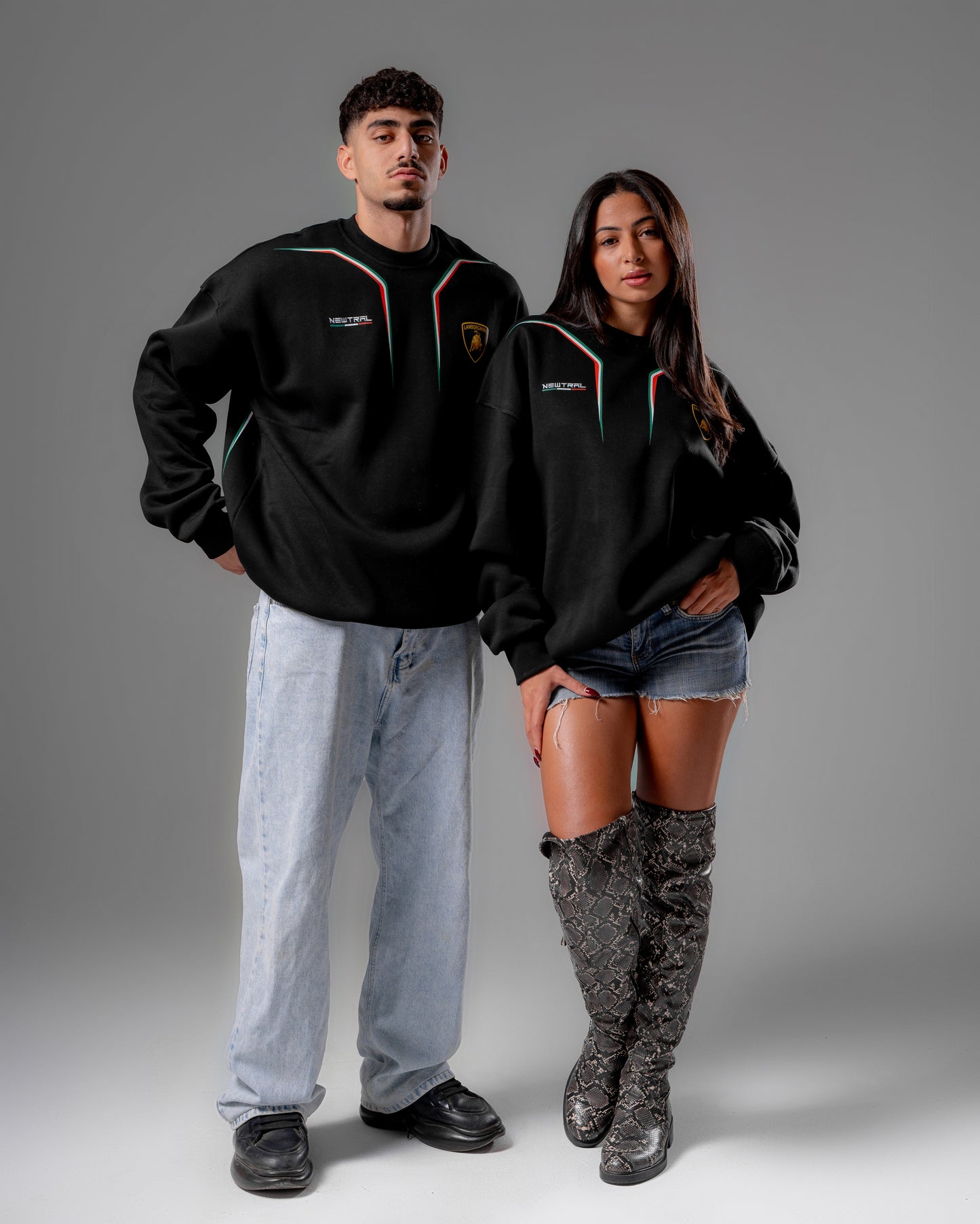 Jet-black Lamborghini Crewneck