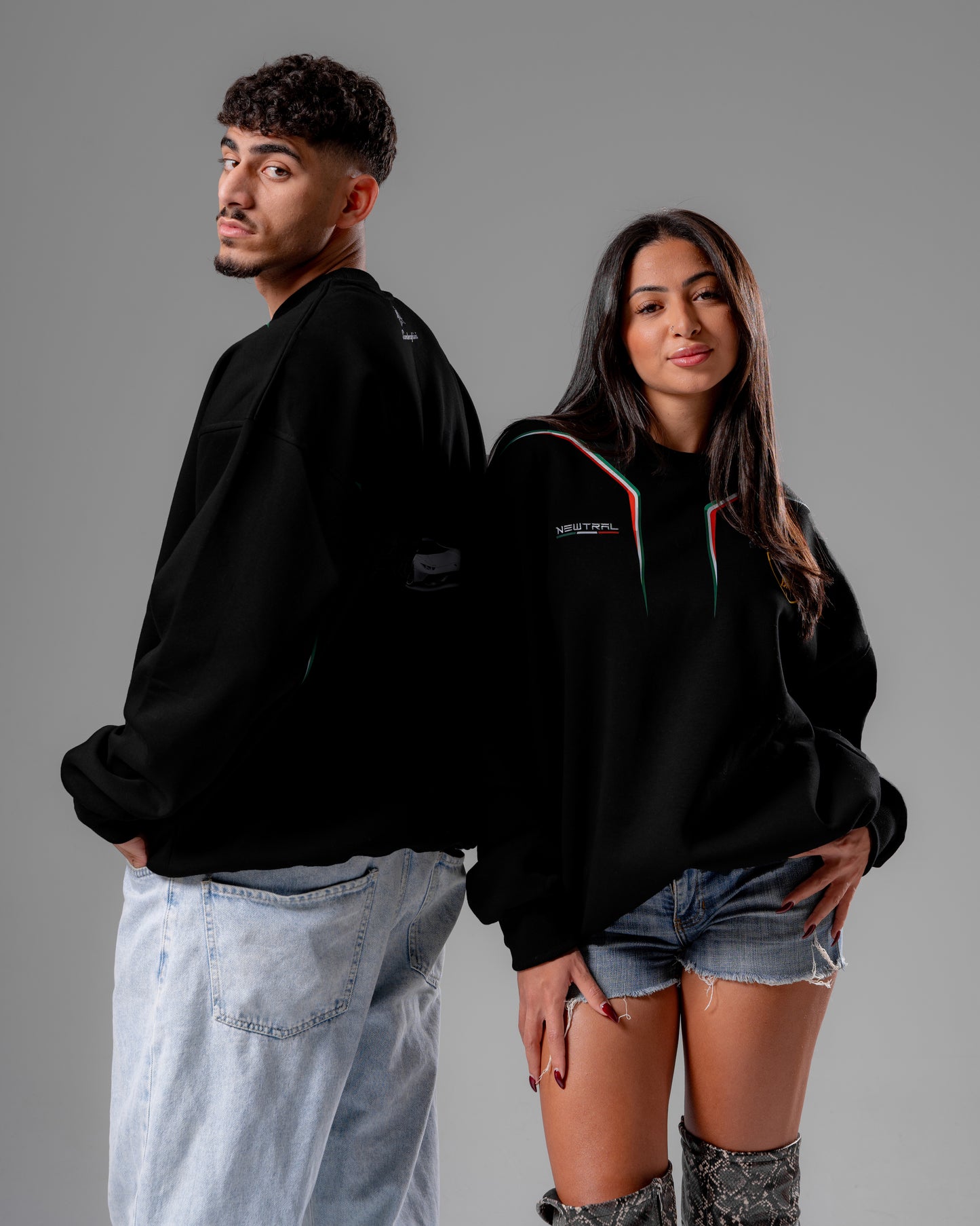 Jet-black Lamborghini Crewneck