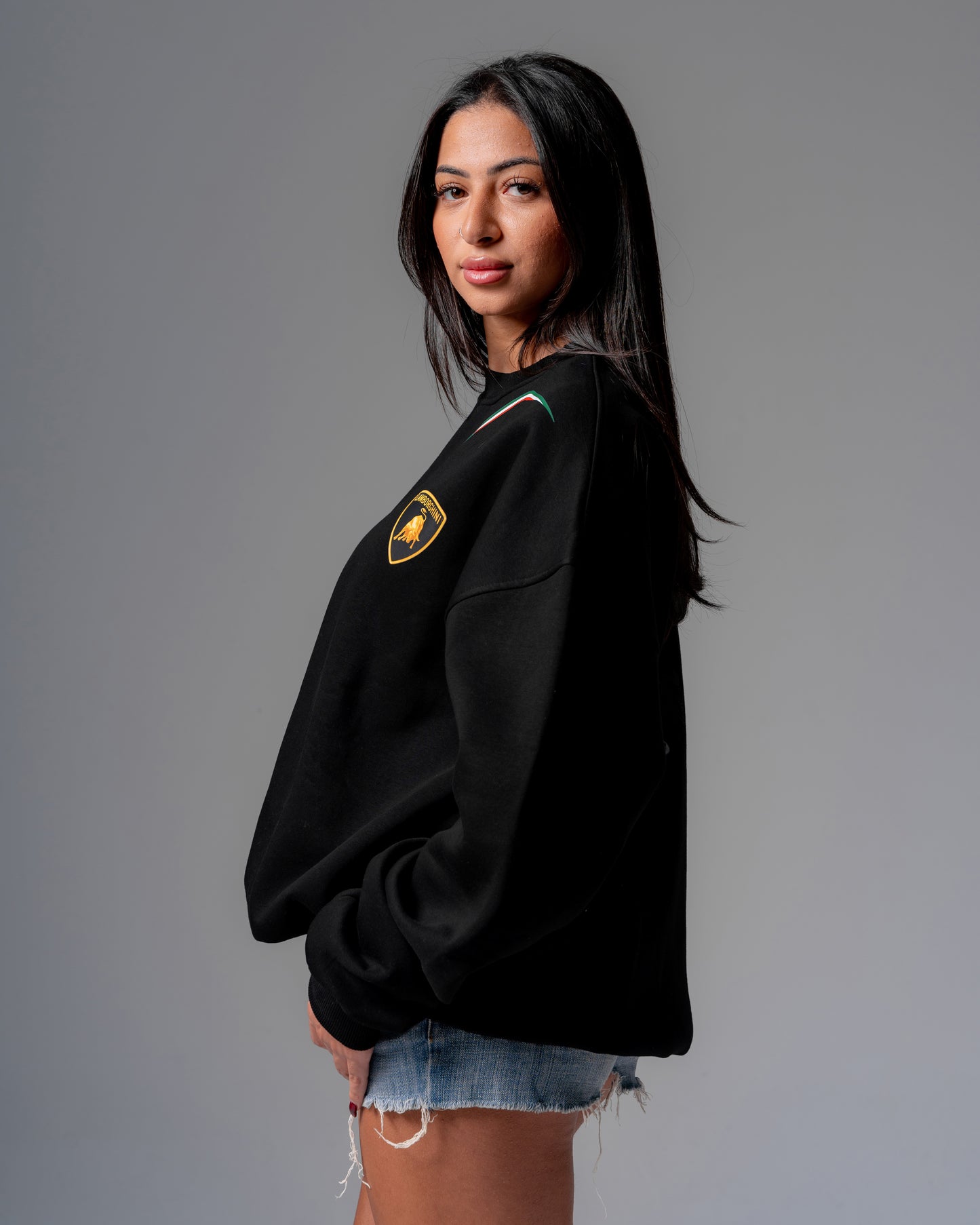 Jet-black Lamborghini Crewneck