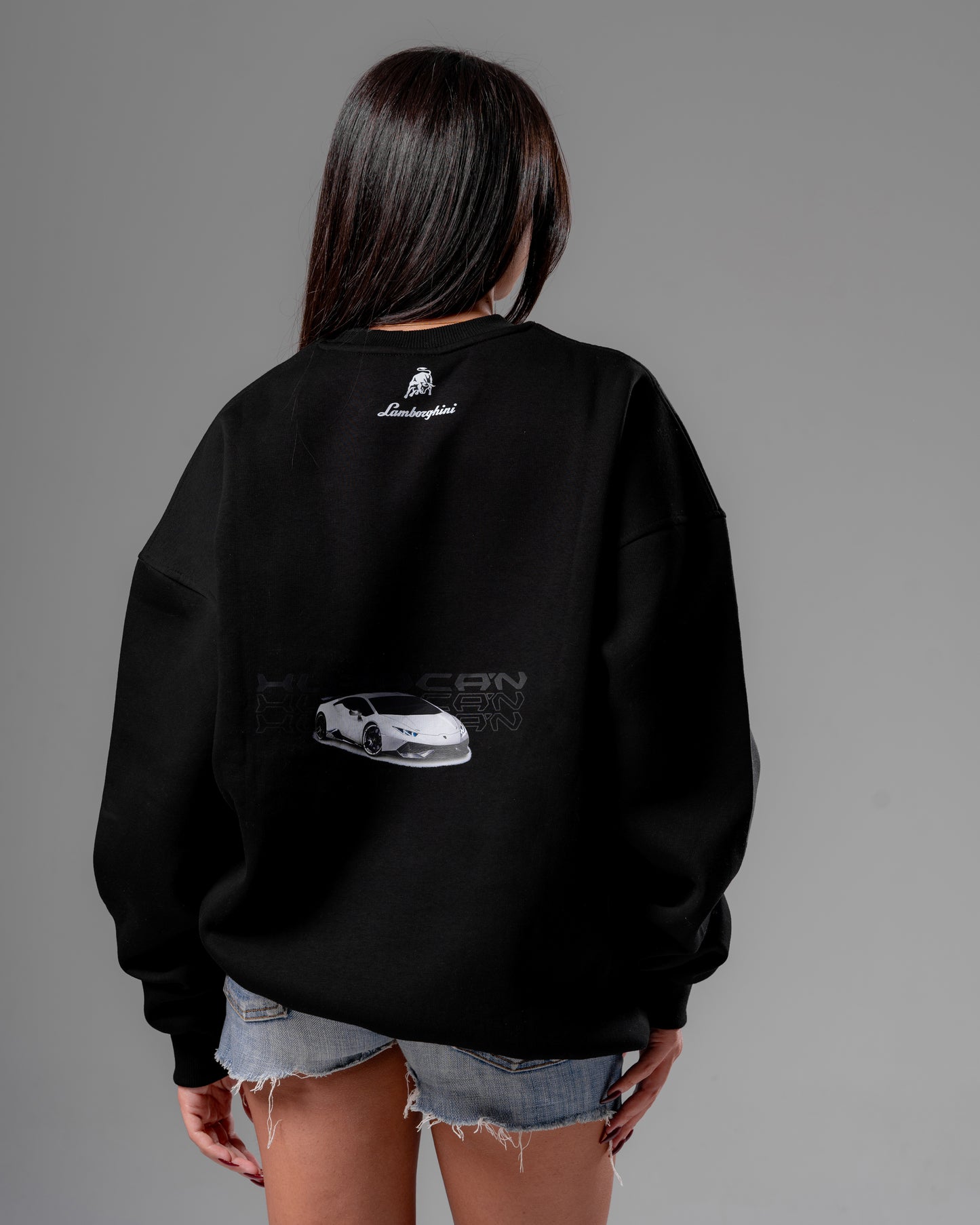 Jet-black Lamborghini Crewneck