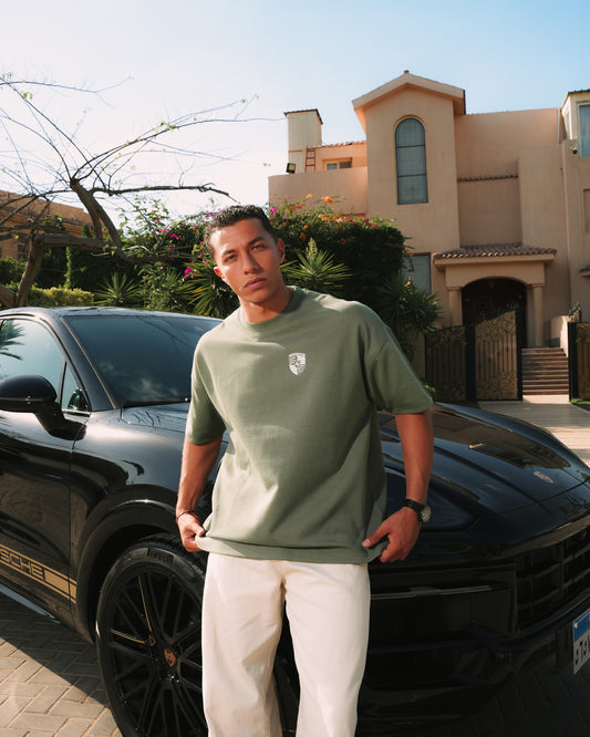Porsche 911 Motor Archive Tee Olive