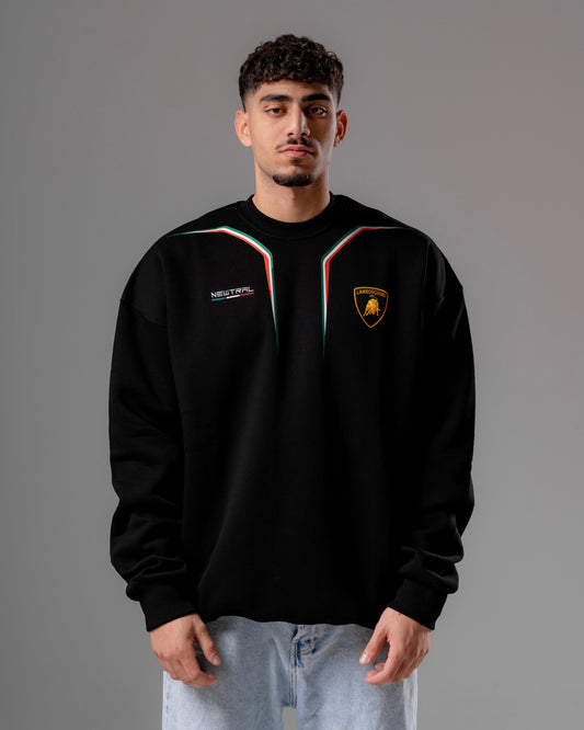 Jet-black Lamborghini Crewneck