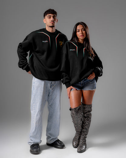 Jet-black Lamborghini Crewneck