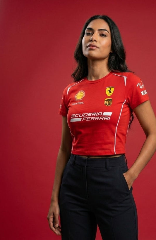 Newtral Ferrari Scuderia women's half-sleeve top in red